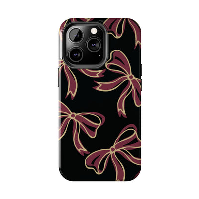 Florida State Black Phone Case with Garnet & Gold Bows