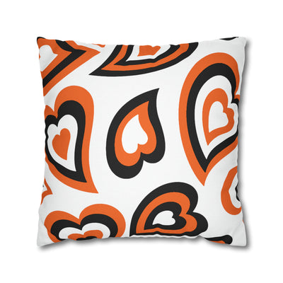 Retro Heart Pillow - Orange and Black, Heart Pillow, Hearts, Valentine's Day, Princeton, Bed Party Pillow, Sleepaway Camp Pillow, Camp Lenox