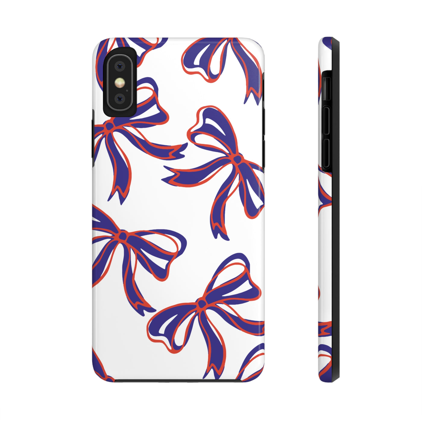 Trendy Bow Phone Case, Bed Party Bow Iphone case, Bow Phone Case, - Clemson, Purple and Orange