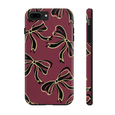 Copy of Florida State Burgandy Phone Case with Gold & Black Bows