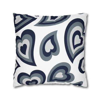 Retro Heart Pillow - Navy and Grey, Heart Pillow, Hearts, Valentine's Day, UConn Huskies, Playroom Decor, Bed Party Pillow, Dorm Pillow