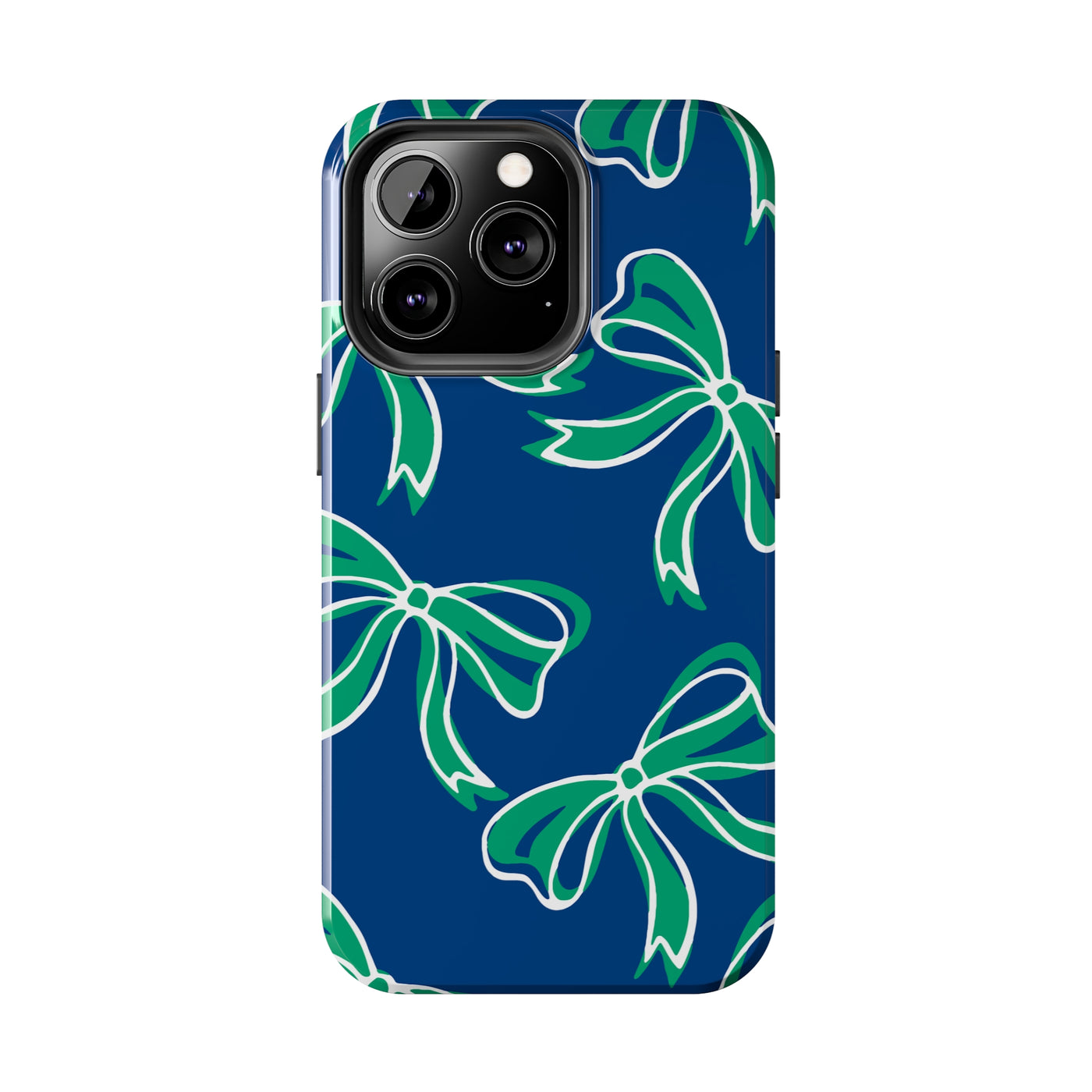 Trendy Bow Phone Case, Bed Party Bow Iphone case, Bow Phone Case, - FGCU, Blue and Green, Florida Gulf Coast