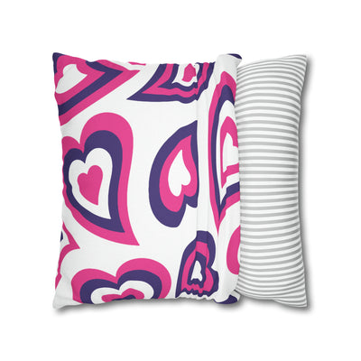 Retro Heart Pillow - Pink & Purple, Heart Pillow, Hearts, Valentine's Day, Sleepaway Camp Pillow, Camp Matoaka, Camp Pillow, Playroom Pillow