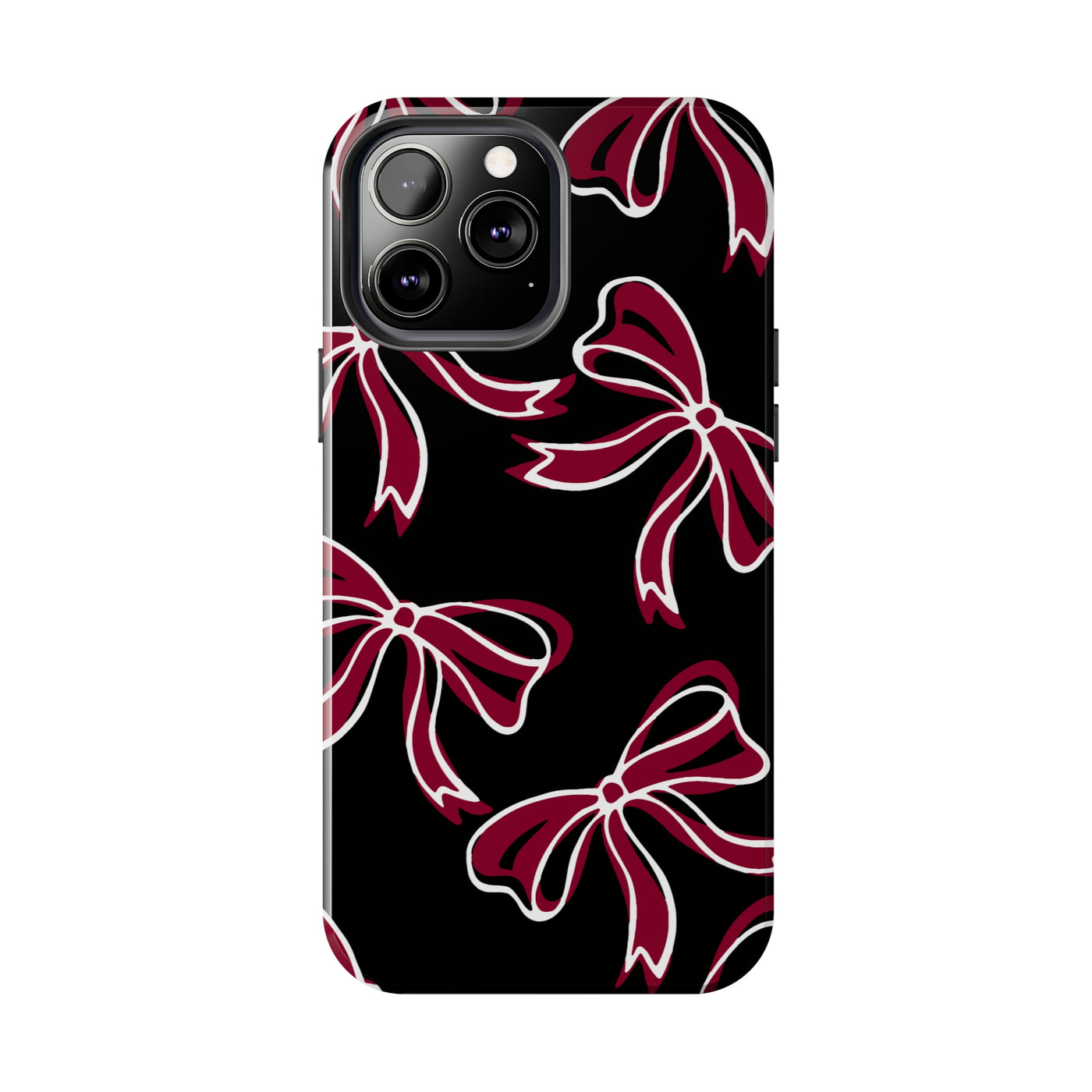 Trendy Bow Phone Case, Bed Party Bow Iphone case, Bow Phone Case, - South Carolina, Gamecocks, USC, garnet and black