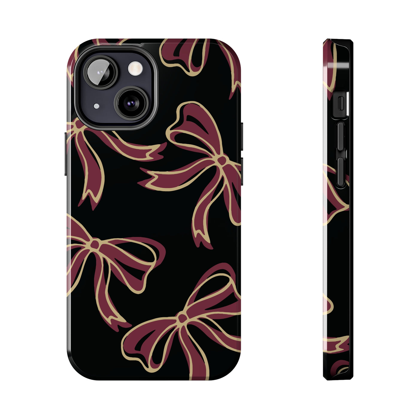 Florida State Black Phone Case with Garnet & Gold Bows