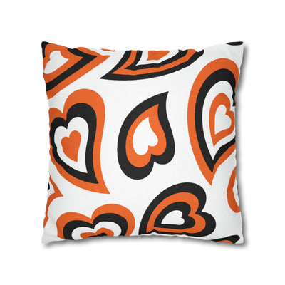 Retro Heart Pillow - Orange and Black, Heart Pillow, Hearts, Valentine's Day, Princeton, Bed Party Pillow, Sleepaway Camp Pillow, Camp Lenox