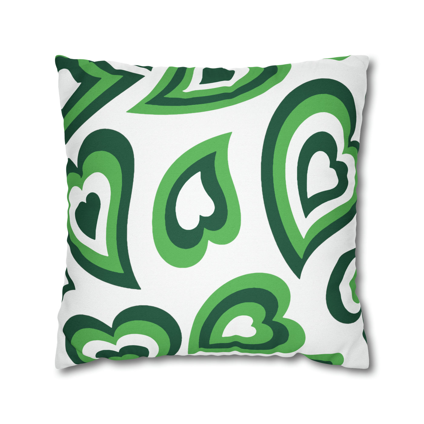 Retro Heart Pillow - Green & white, Heart Pillow, Hearts, Valentine's Day, Binghamton Bearcats,Bed Party Pillow, sleepaway Camp, dorm decor,