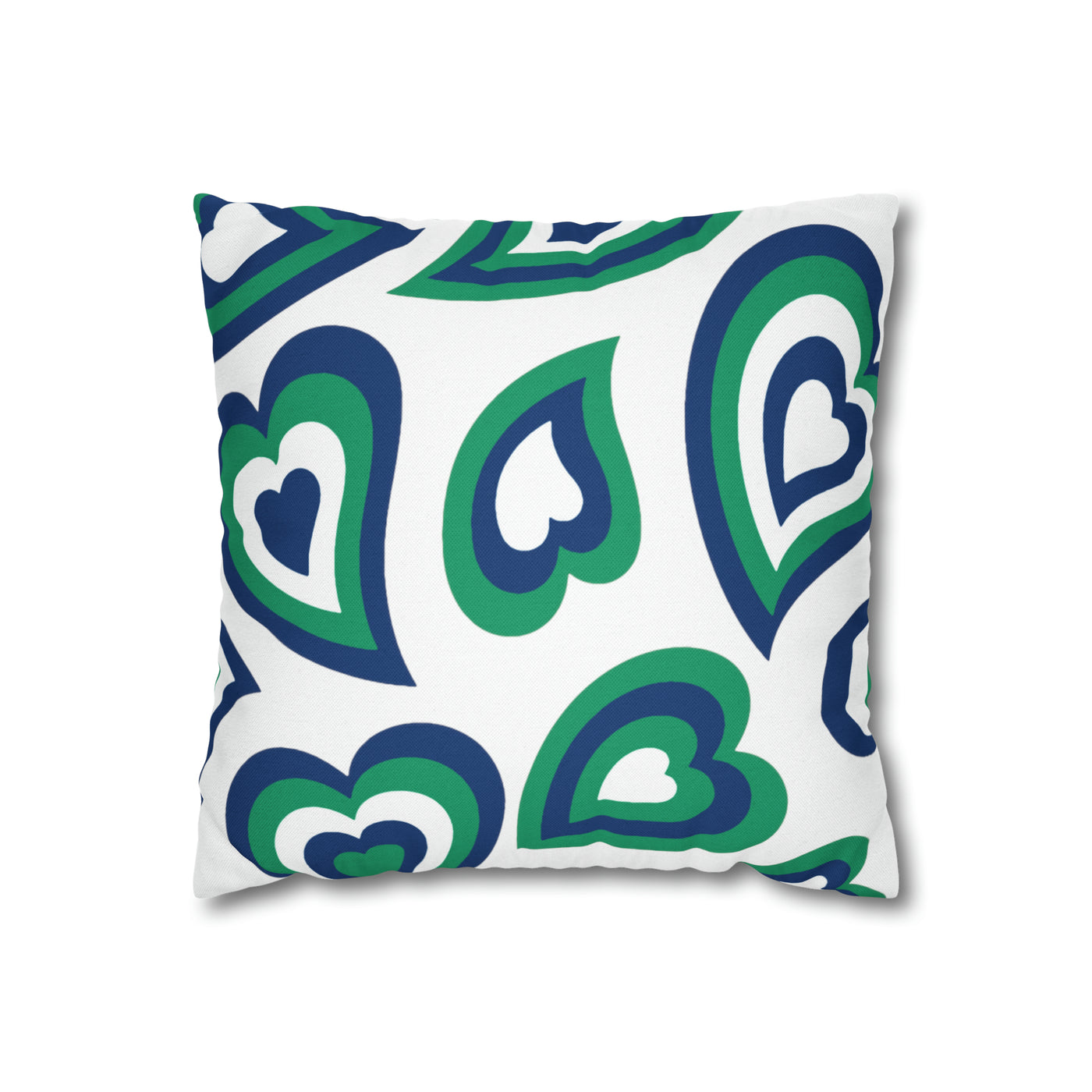 Retro Heart Pillow - blue and green, Heart Pillow, Hearts, Valentine's Day, FGCU, Florida Gulf Coast, Bed Party Pillow, Camp, dorm decor,