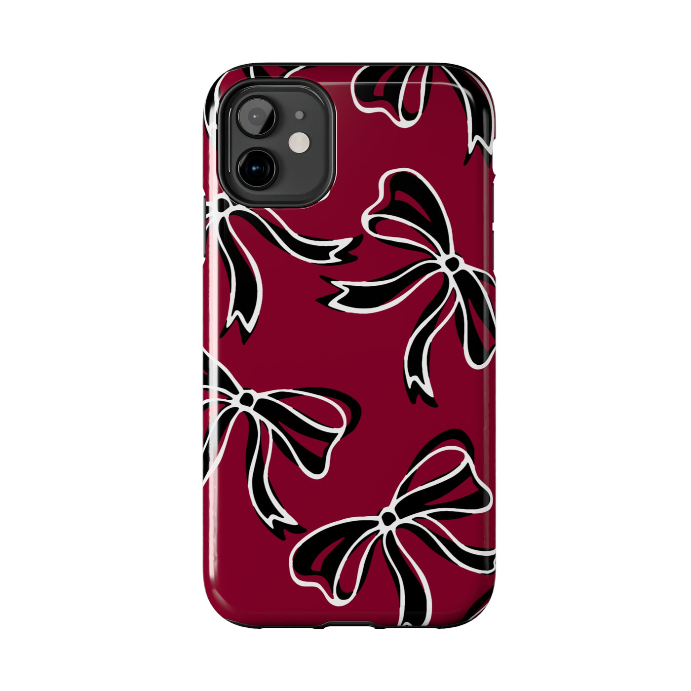 Trendy Bow Phone Case, Bed Party Bow Iphone case, Bow Phone Case, - South Carolina, Gamecocks, USC, garnet and black