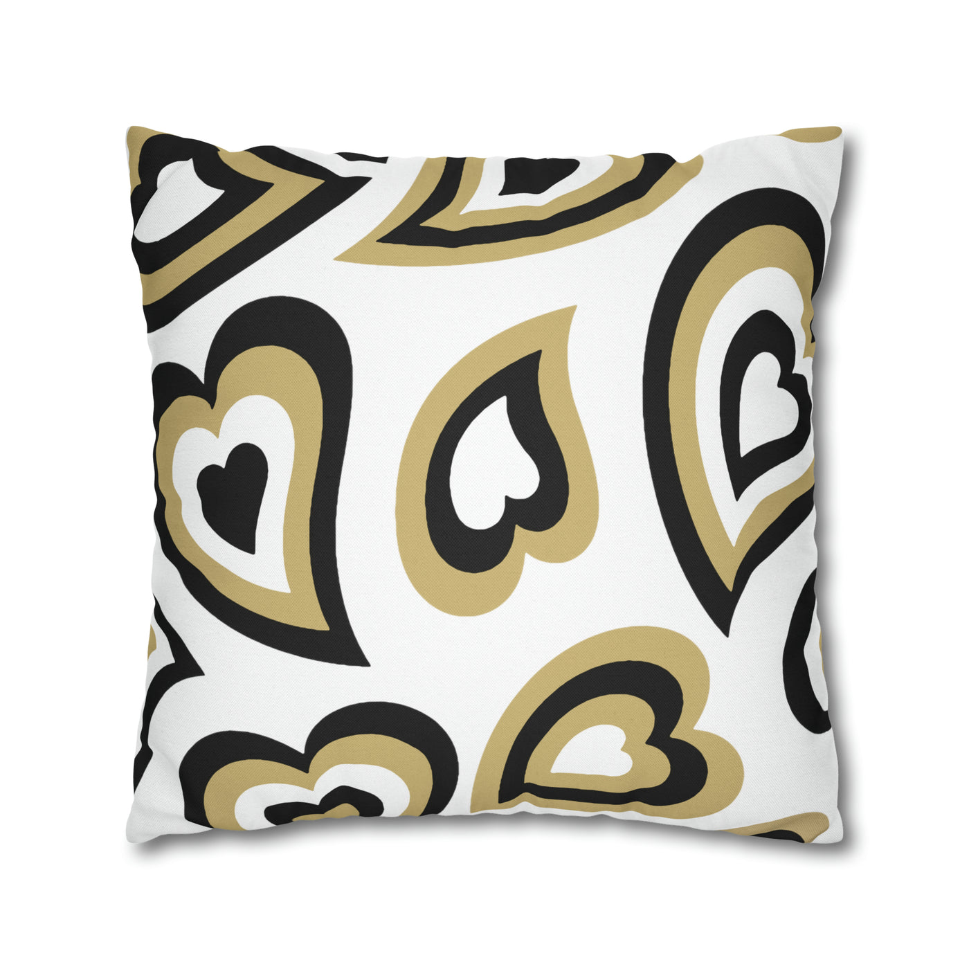 Retro Heart Pillow - Gold and Black, Heart Pillow, Hearts, Valentine's Day, UCF, Boulder, Wake Forest, Bed Party Pillow, Camp, dorm decor,