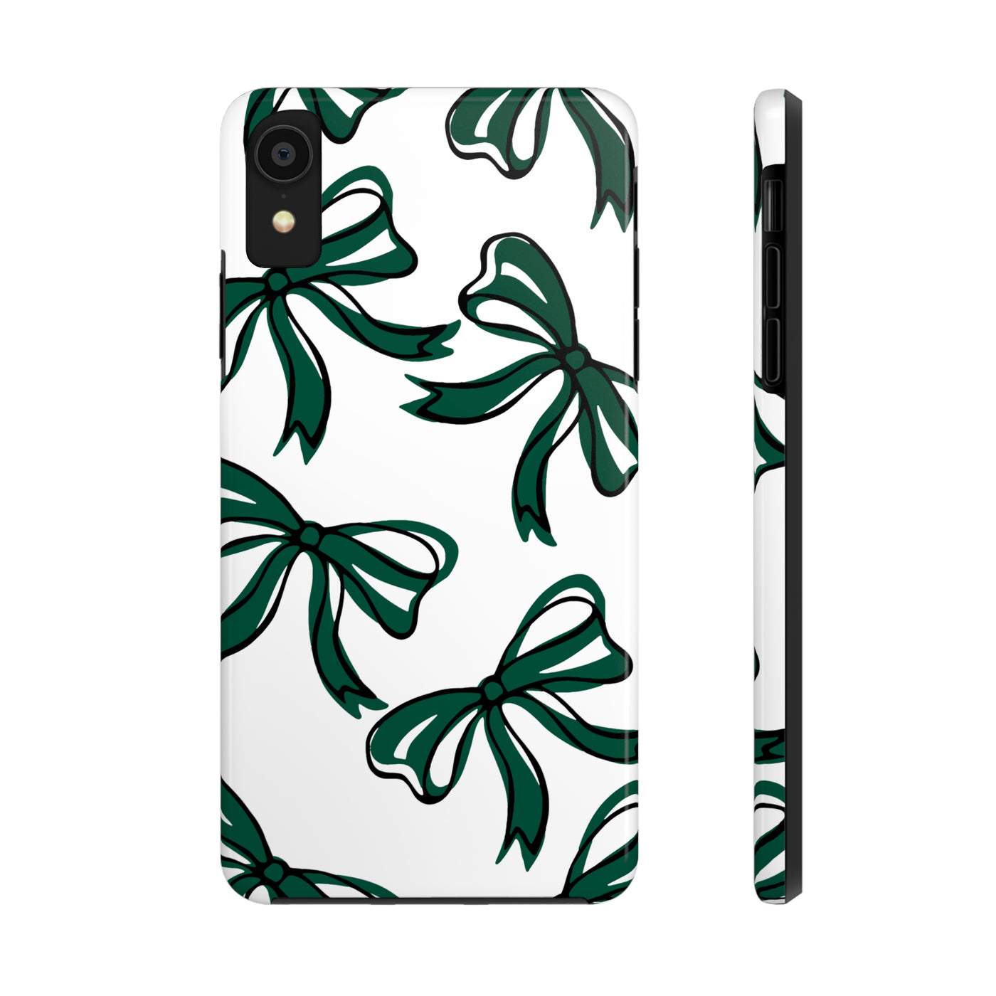 Trendy Bow Phone Case, Bed Party Bow Iphone case, Bow Phone Case, - Michigan State, Spartans, BING, green and white