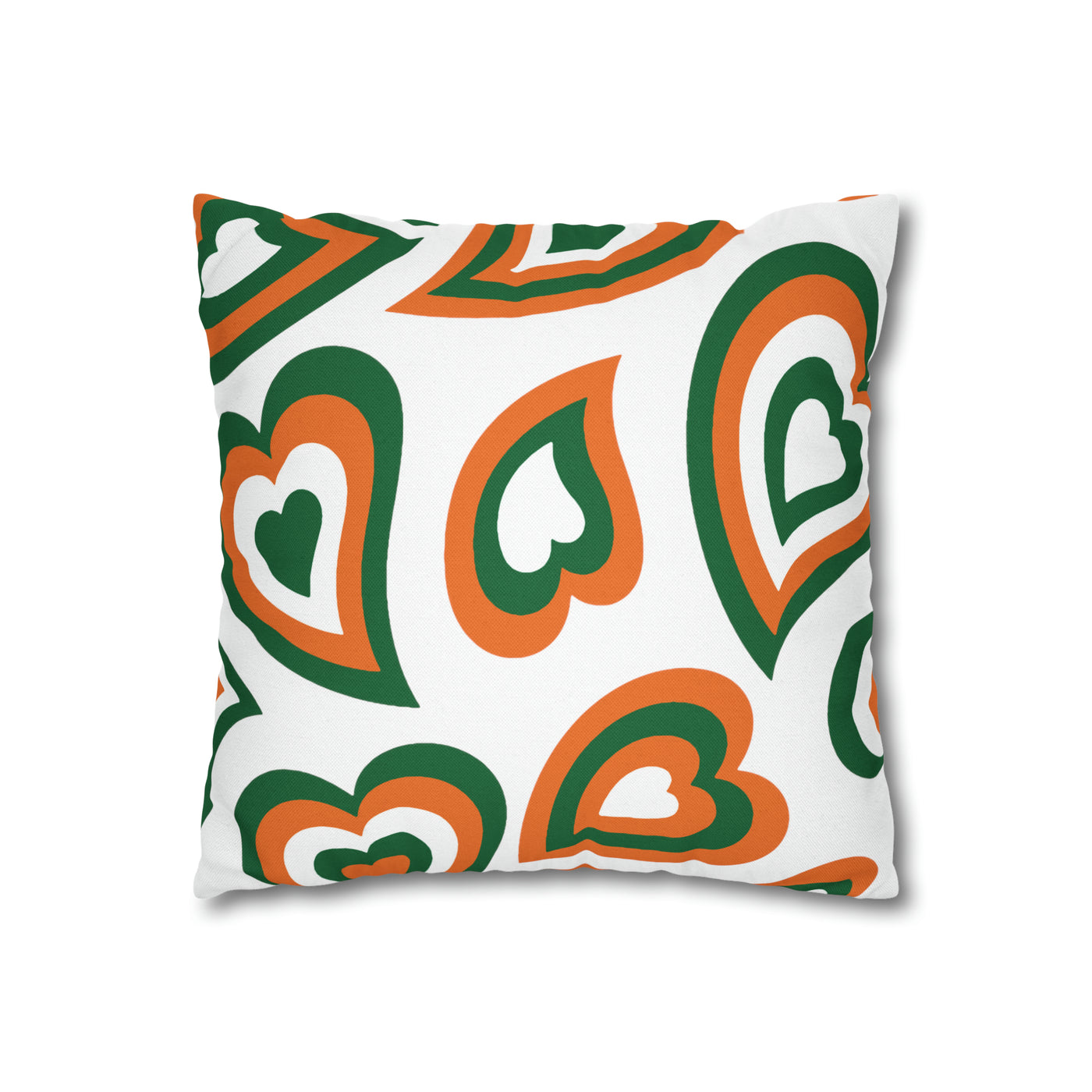 Retro Heart Pillow - Green and Orange, Heart Pillow, Hearts, Valentine's Day, Miami Hurricanes, Bed Party Pillow, Sleepaway Camp Pillow,Camp