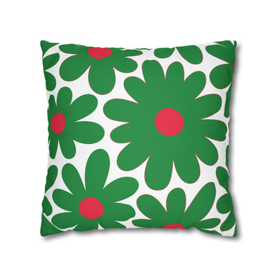 Two Color Double Sided Groovy Flower Pillow - College Dorm Pillow - Bed Party Pillow - Watermelon Color