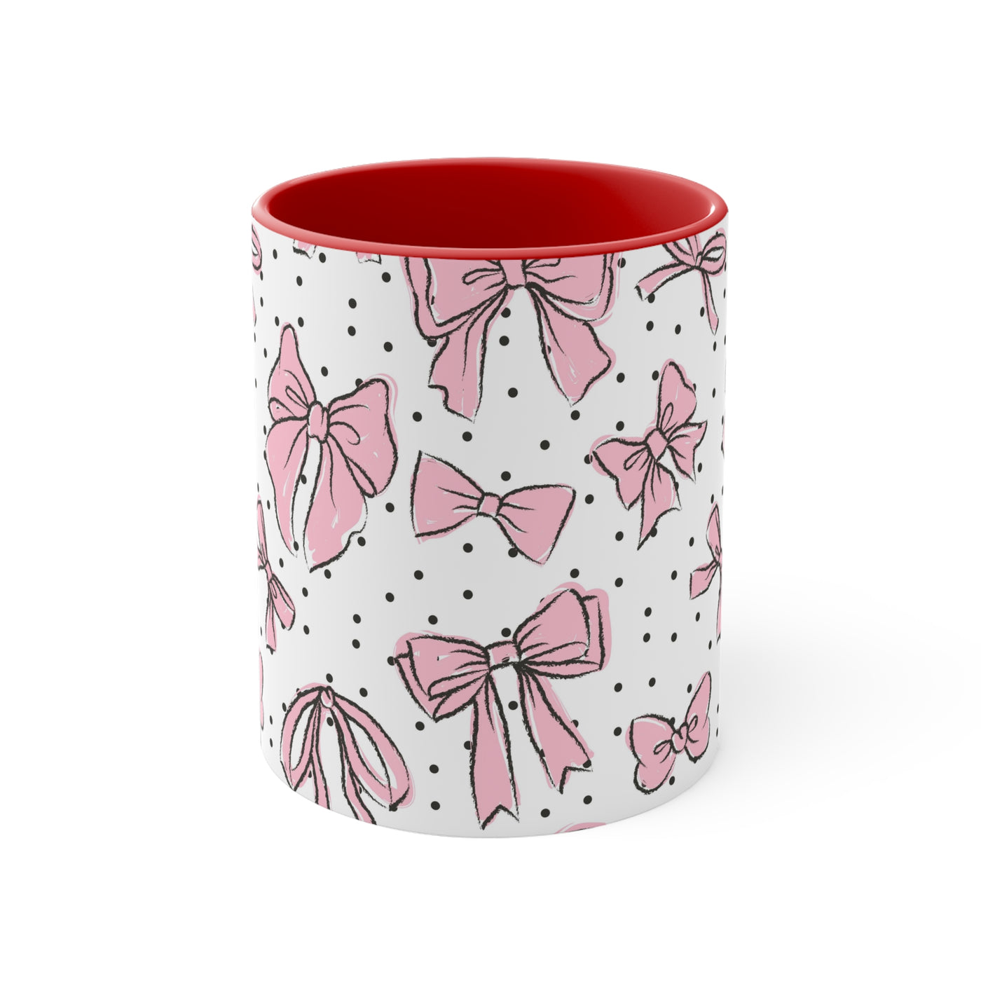 Coquette Black with Pink Bow Ceramic Mug