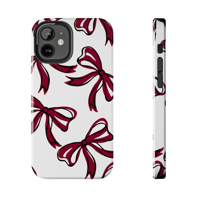 Trendy Bow Phone Case, Bed Party Bow Iphone case, Bow Phone Case, - South Carolina, Gamecocks, USC, garnet and black