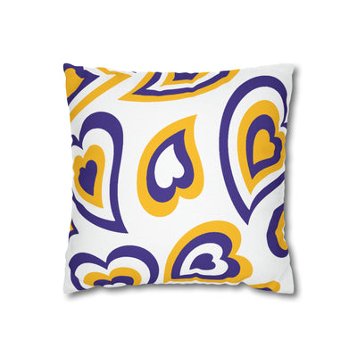 Retro Heart Pillow Cover - Heart Pillow Cover, Hearts, LSU Tigers ,Bed Party Pillow Cover, Sleepaway Camp Pillow Cover, Camp, Grad Gift,