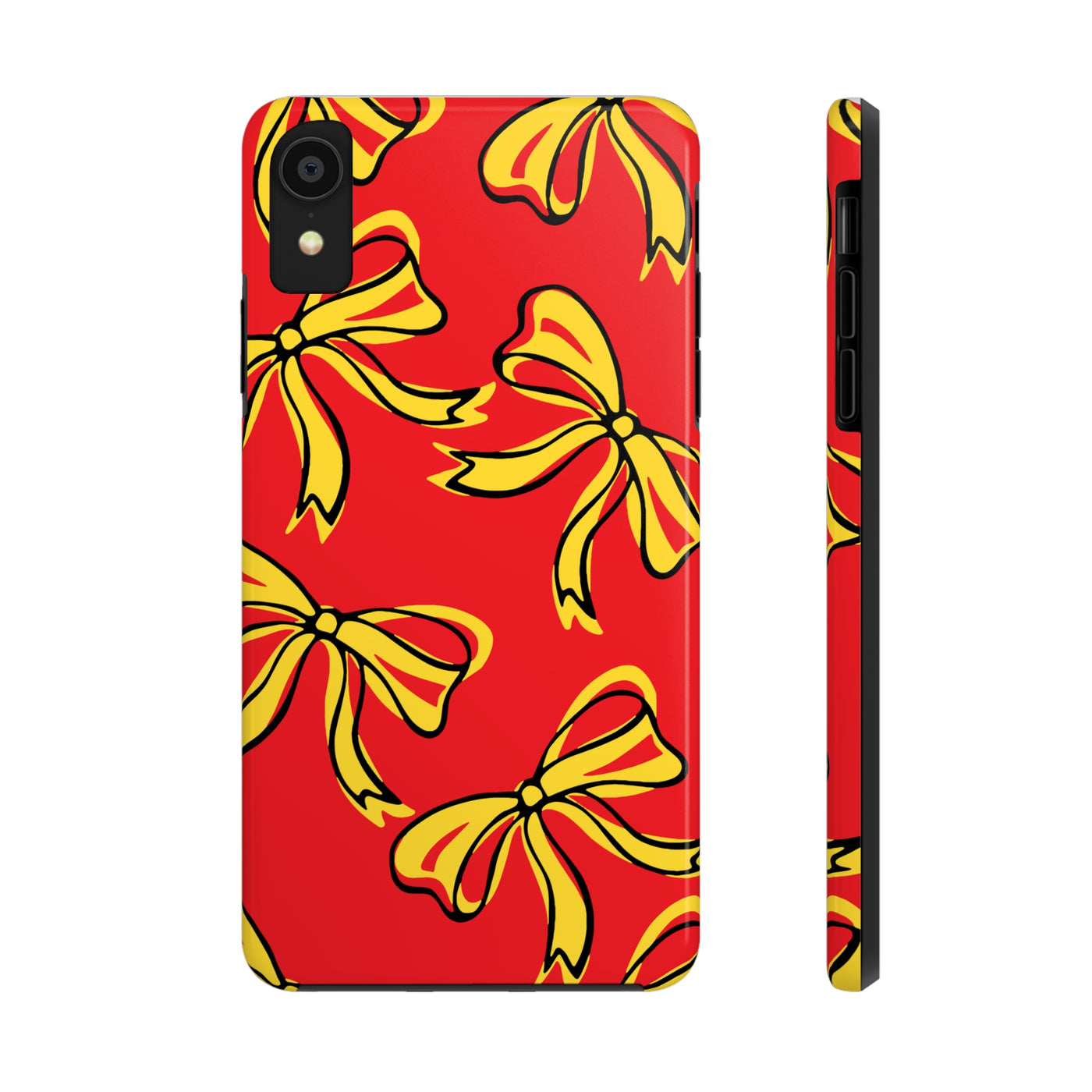 Trendy Bow Phone Case, Bed Party Bow Iphone case, Bow Phone Case, College Case, Bow Gift - Maryland, Terps, Terrapins, UMD, Red Gold & Black