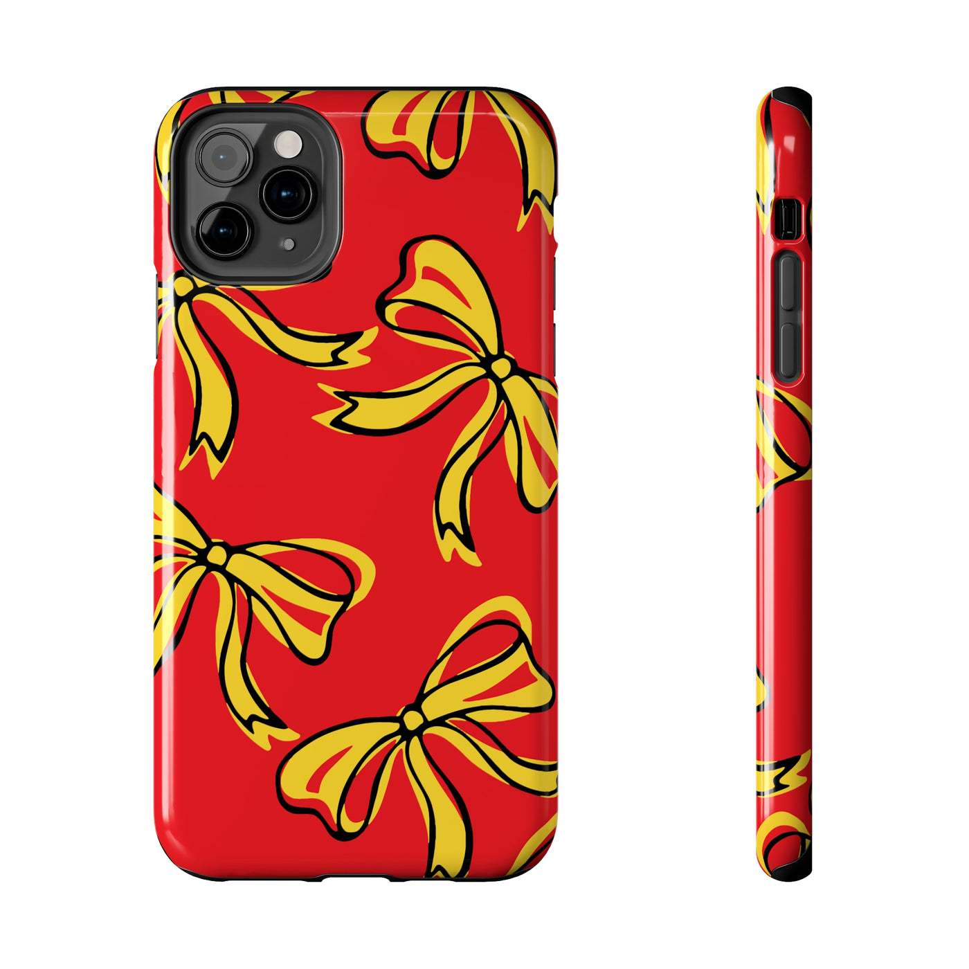 Trendy Bow Phone Case, Bed Party Bow Iphone case, Bow Phone Case, College Case, Bow Gift - Maryland, Terps, Terrapins, UMD, Red Gold & Black