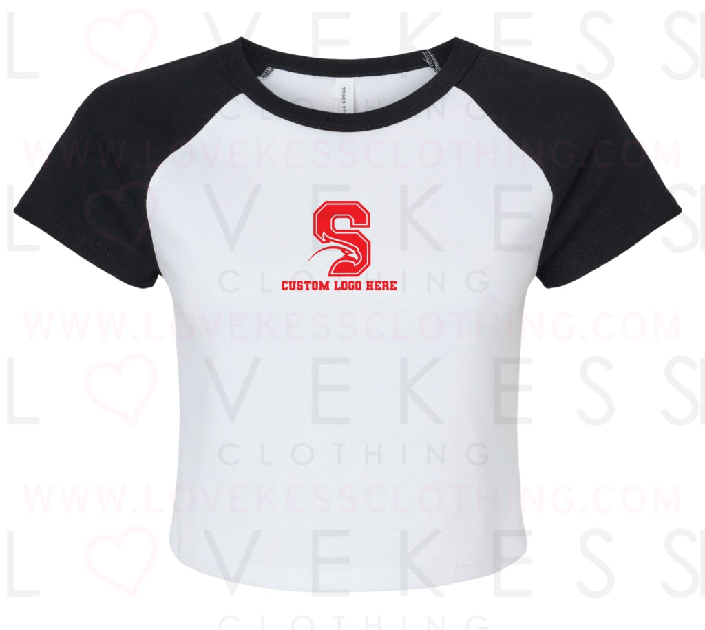 Tailgate Ready Crop Baseball Tee with logo