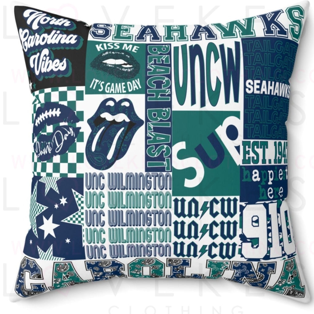 University of North Carolina Willmington College Spirit Bed Party Pillow Cover Only