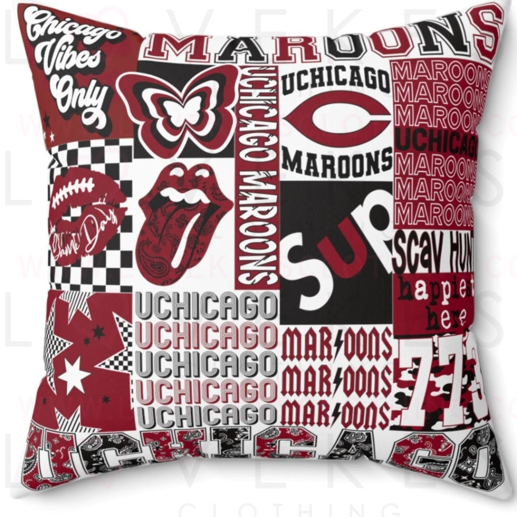 University of Chicago College Spirit Bed Party Pillow Cover Only