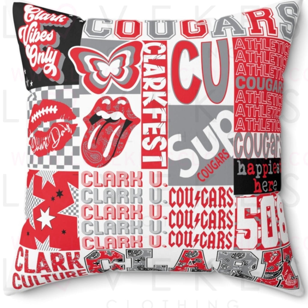 Clark University College Spirit Bed Party Pillow Cover Only