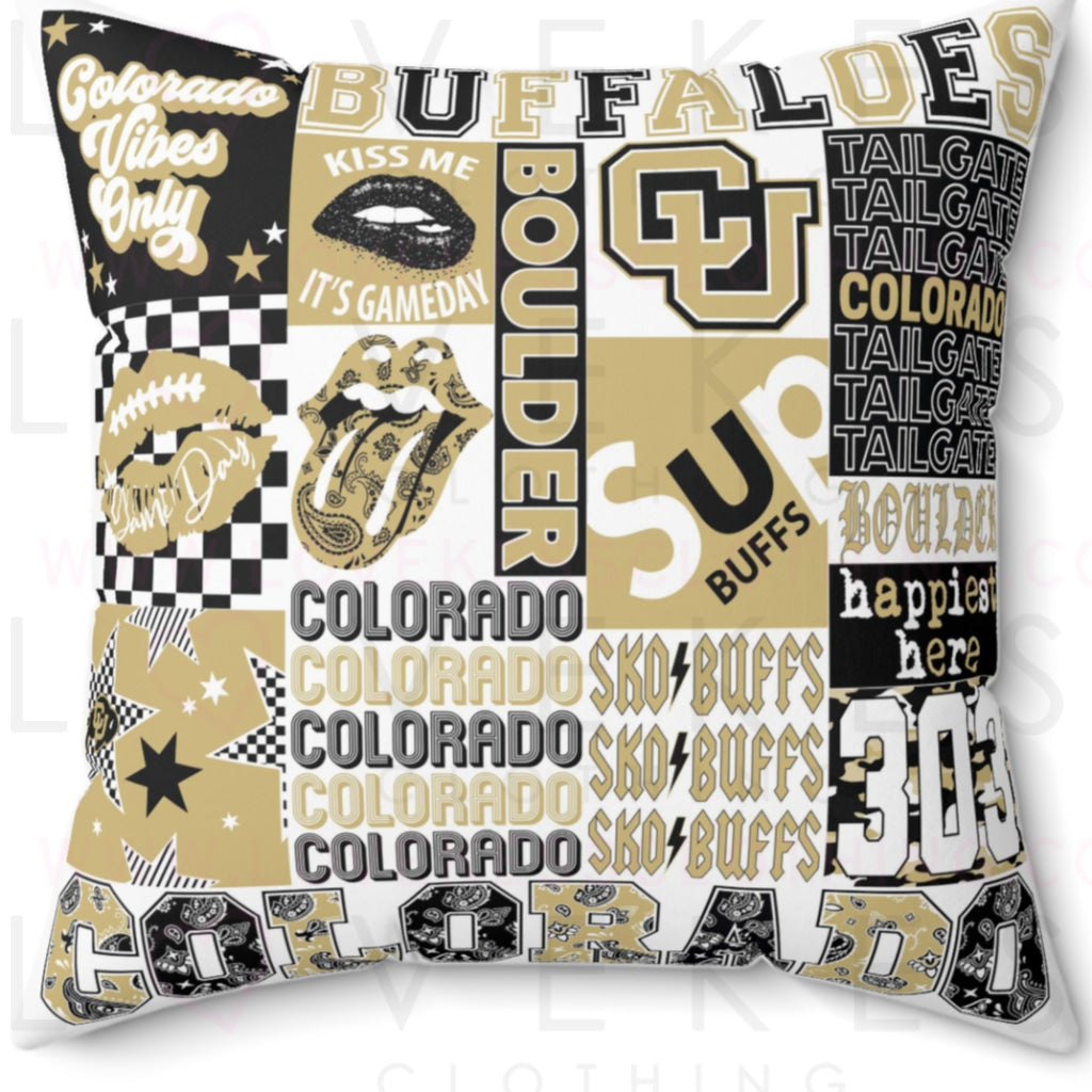 Colorado Buffaloes College Spirit Bed Party Pillow Cover Only