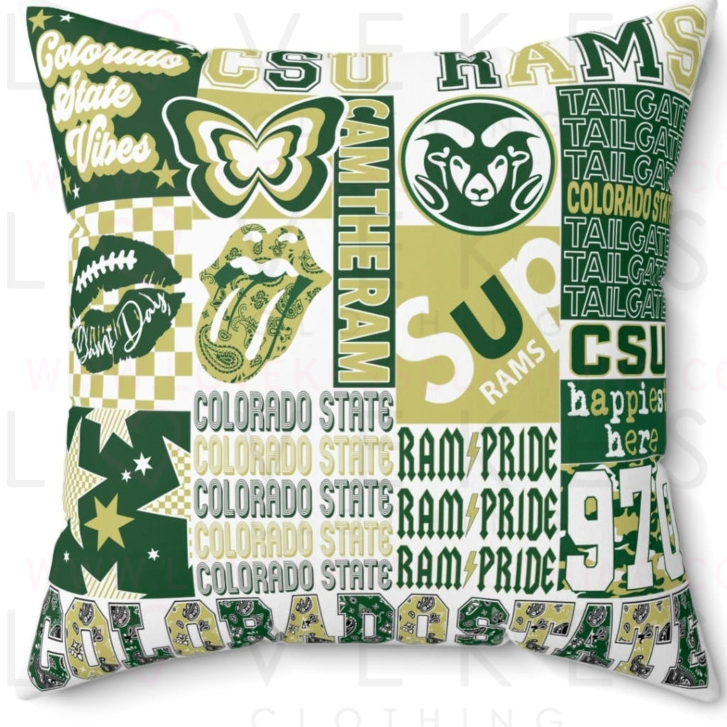 Colorado State University College Spirit Bed Party Pillow Cover Only
