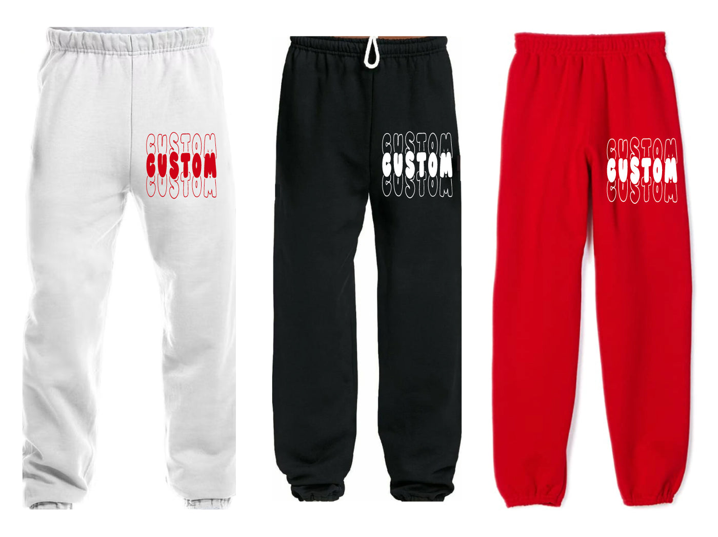 Customize Your Own Bubble Text Sweatpants