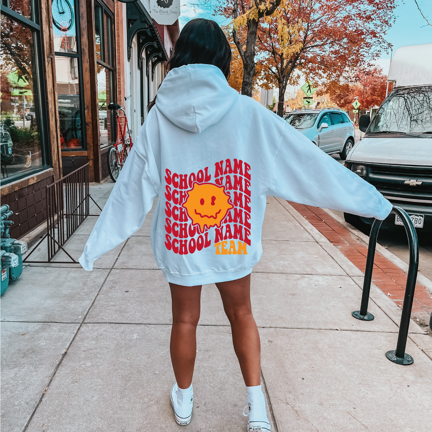 College Dripping Smiley Hoodie