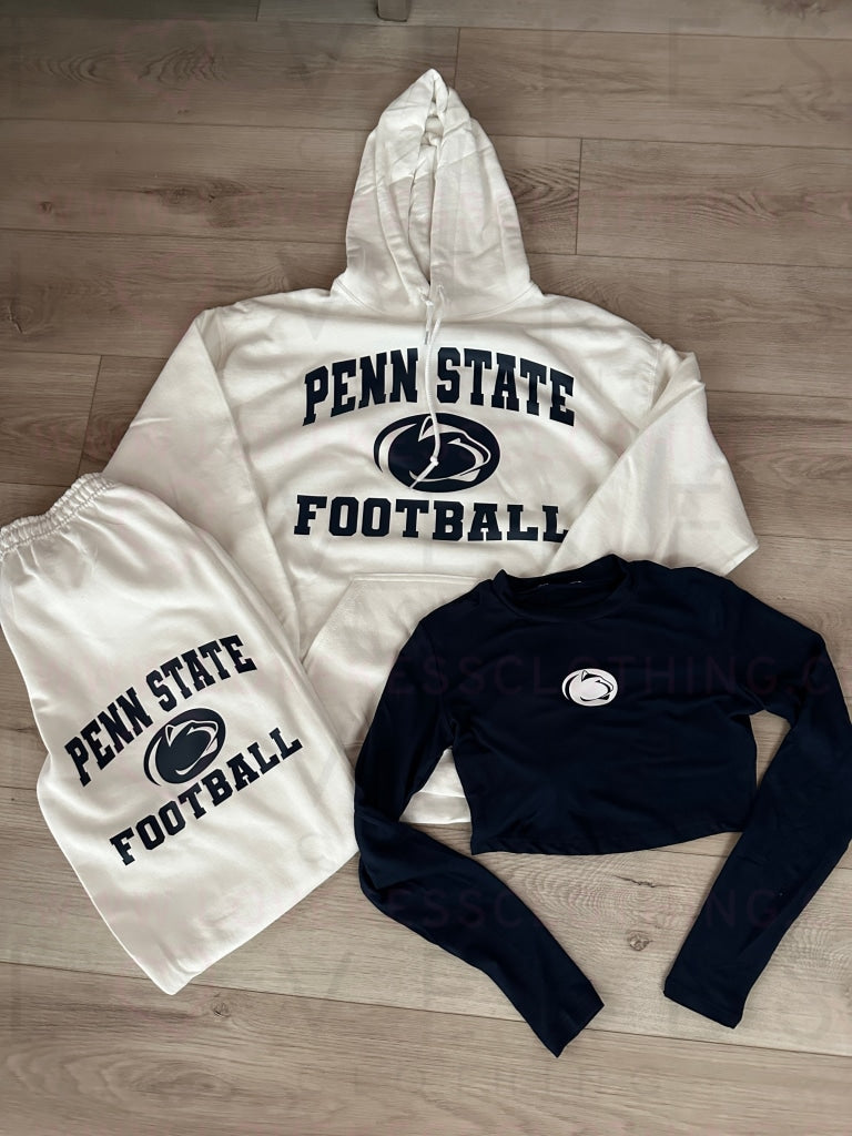 LK College Football Sweat set and Long Sleeve Crop Tee