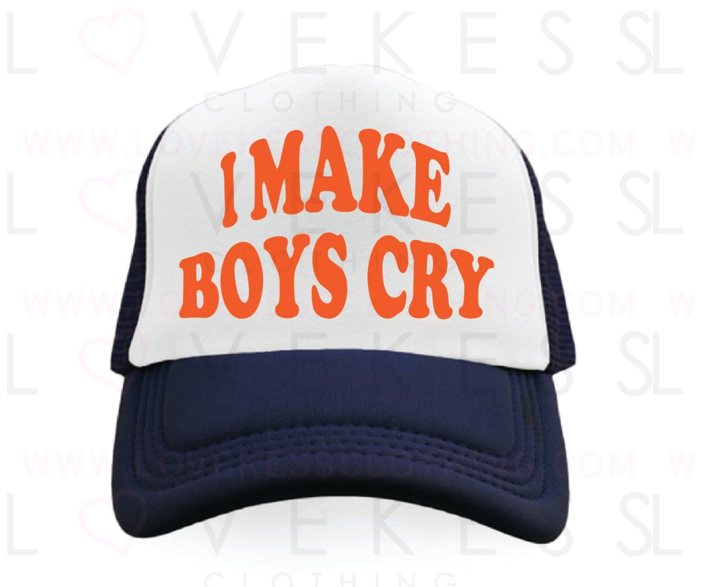 I Make Boys Cry College Custom Trucker Hat