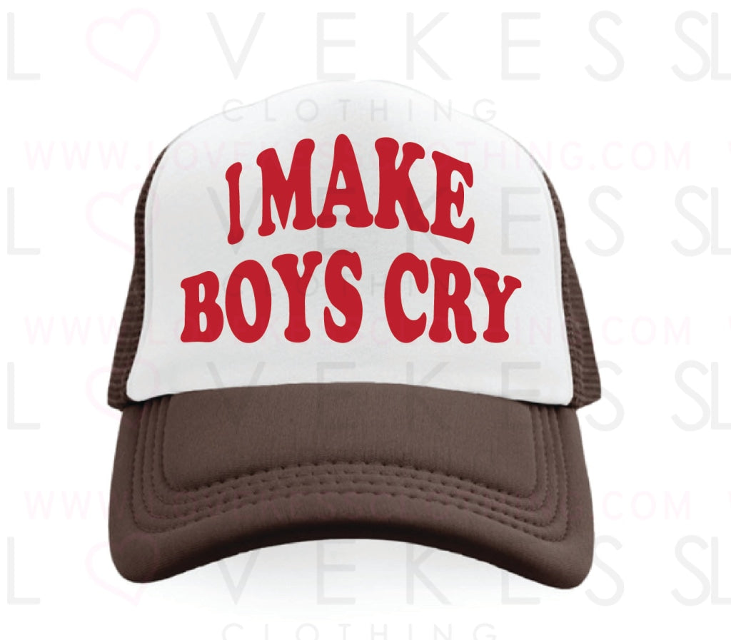 I Make Boys Cry College Custom Trucker Hat