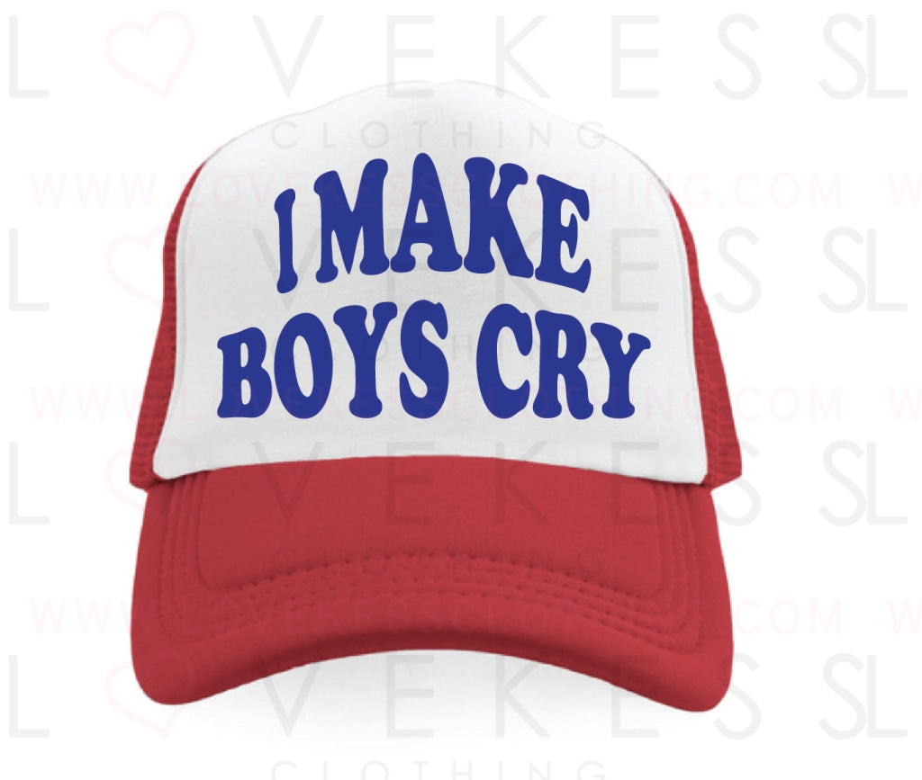 I Make Boys Cry College Custom Trucker Hat