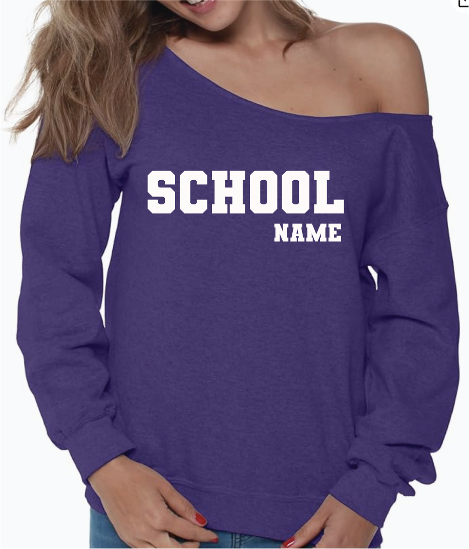 Customize Your Own Off the Shoulder College Crewneck