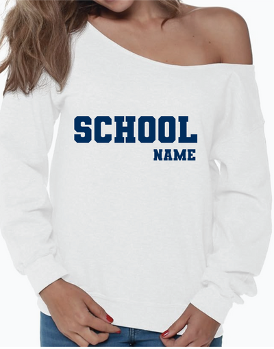 Customize Your Own Off the Shoulder College Crewneck