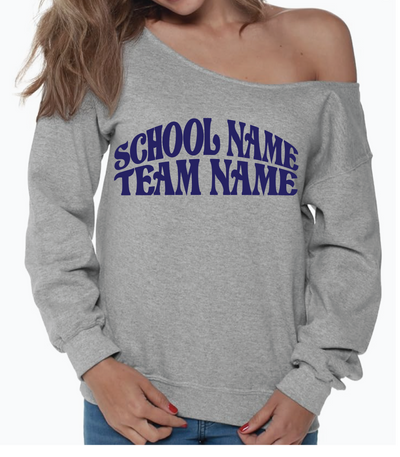 Customize Your Own Off the Shoulder College Game Day Crewneck