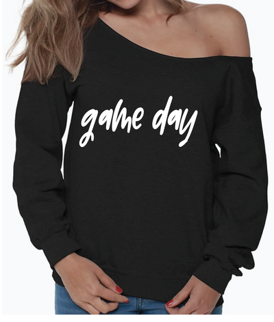 Customize Your Own Off the Shoulder Game Day Crewneck