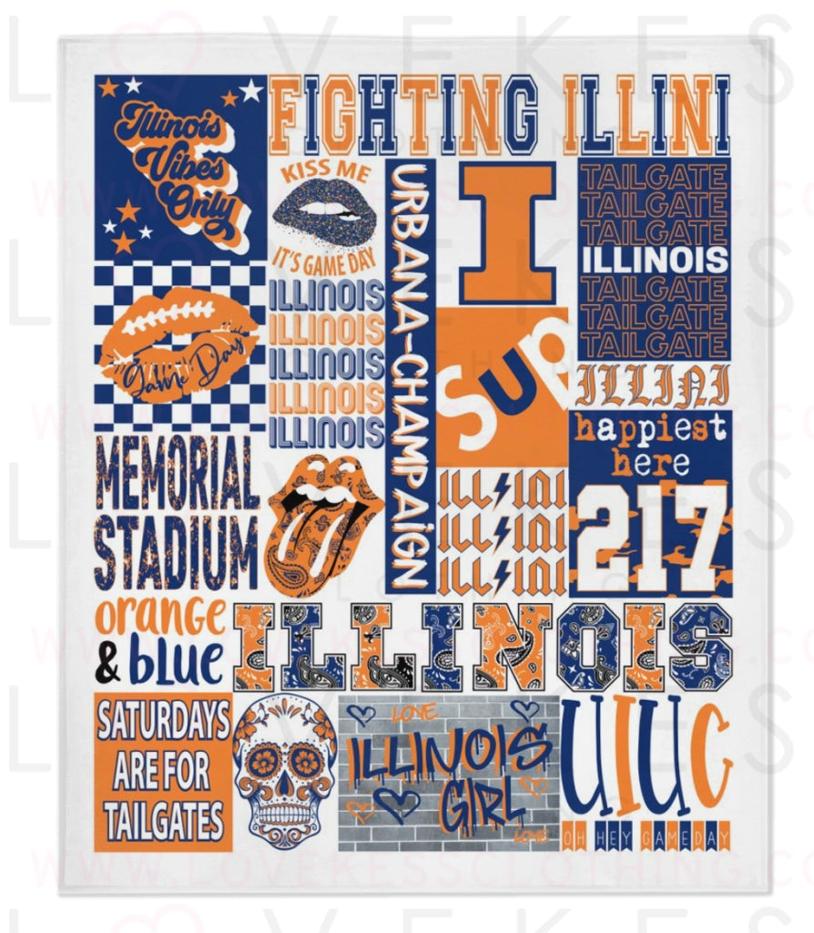 University of Illinois College Blanket