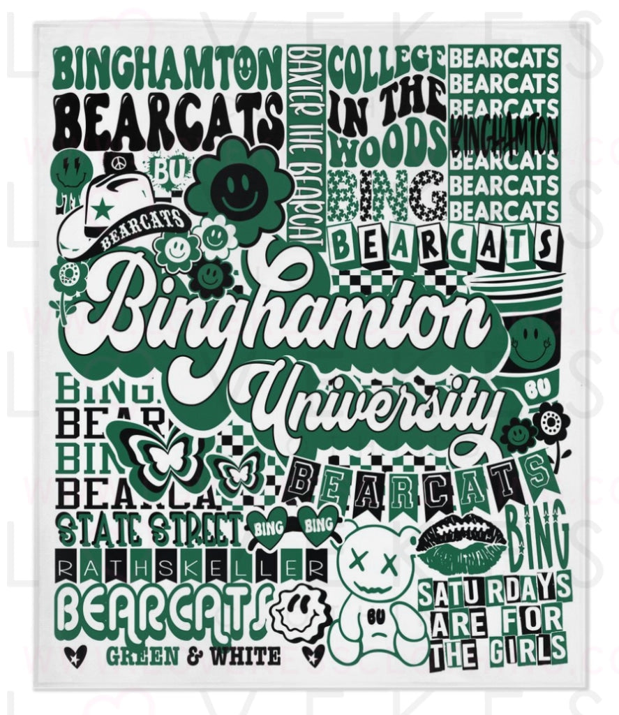 Binghamton Bearcats Y2K College Blanket