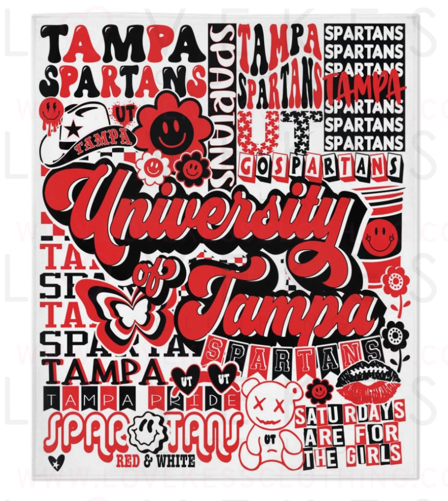 University of Tampa Y2K College Blanket