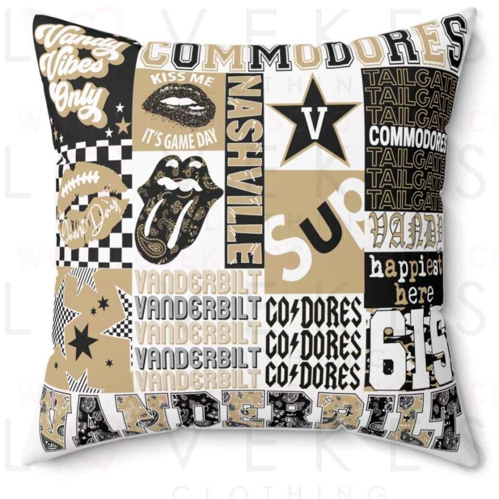 Vanderbilt University Spirit Bed Party Pillow Cover Only