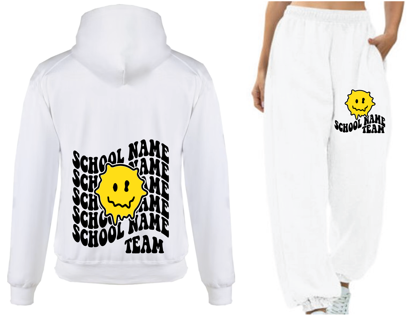 College Dripping Smiley Sweat Set