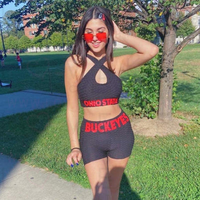 Tik Tok Bubble College Tank And Booty Shorts Set From Lovekess Clothing