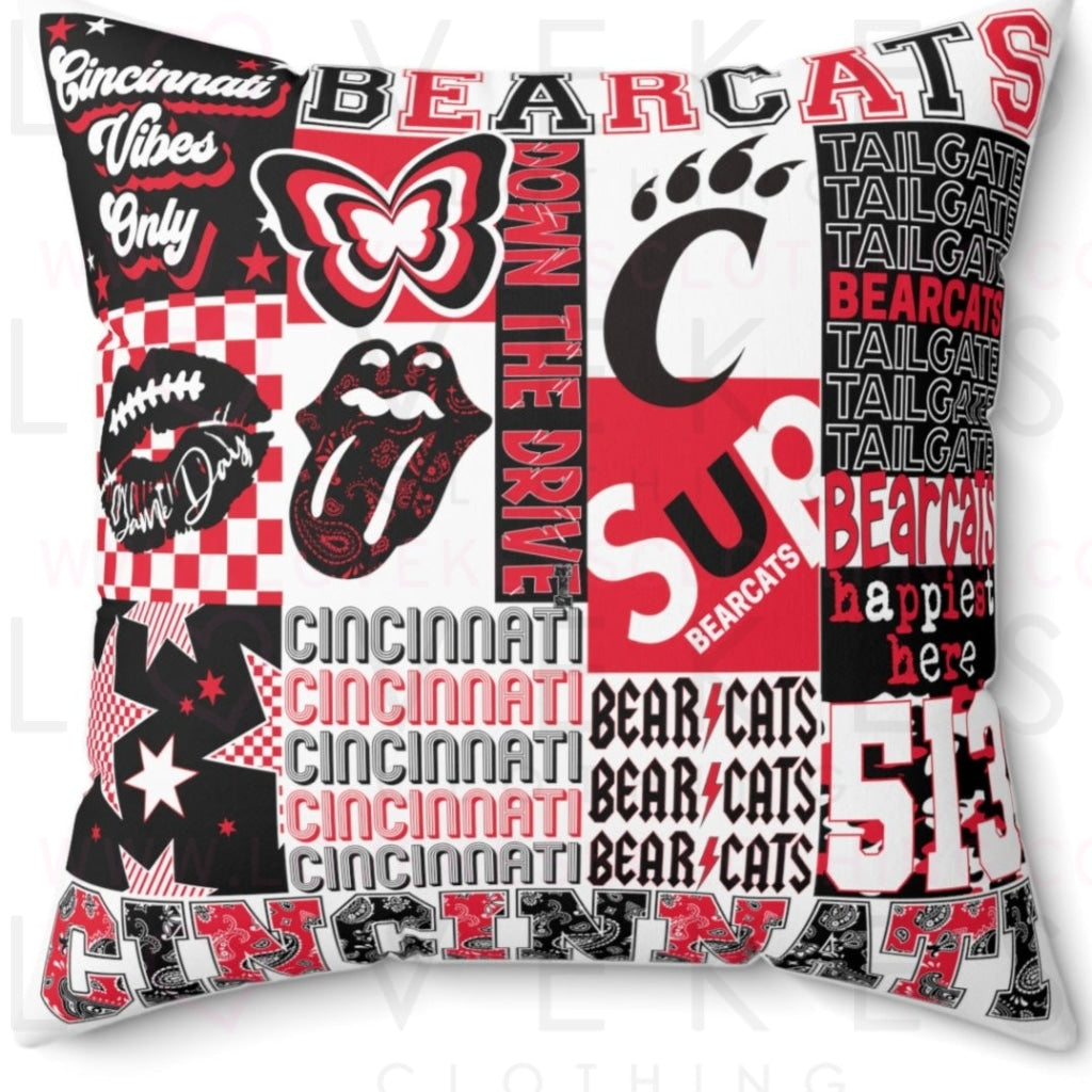 University of Cincinnati College Spirit Bed Party Pillow Cover Only