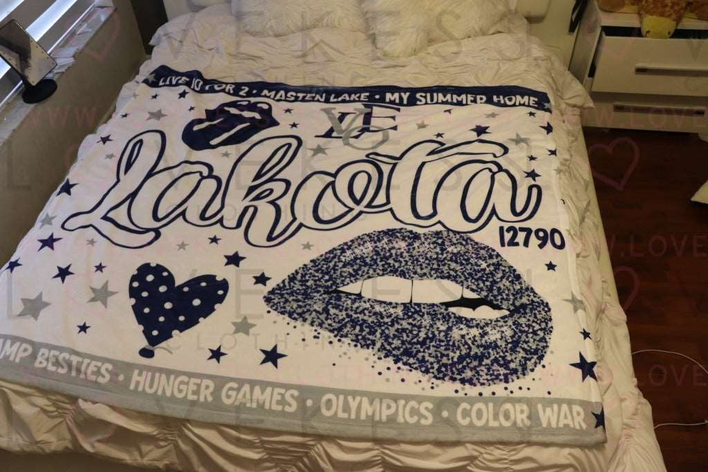 Camp Lakota Custom Fleece Blanket - lovekess - clothing