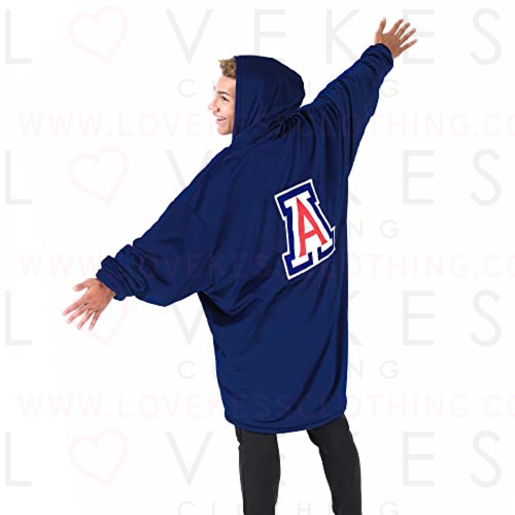 THE COMFY Original Quarter-Zip | University of Arizona Logo & Insignia | Oversized Microfiber & Sherpa Wearable Blanket with Zipper, Seen On Shark Tank, One Size Fits All