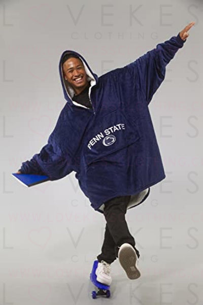 THE COMFY Original Quarter-Zip | Pennsylvania State University Logo & Insignia | Oversized Microfiber & Sherpa Wearable Blanket with Zipper, Seen On Shark Tank, One Size Fits All