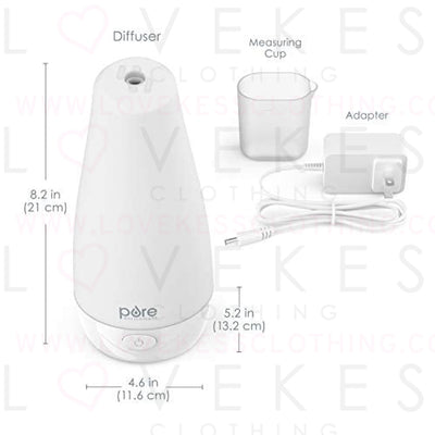 Pure Enrichment® PureSpa™ Essential Oil Diffuser - Compact Ultrasonic Aromatherapy Diffuser, Natural Air Deodorizer, 100ml Water Tank, and Optional Mood Light - Lasts Up to 7 Hours with Auto Shut-Off