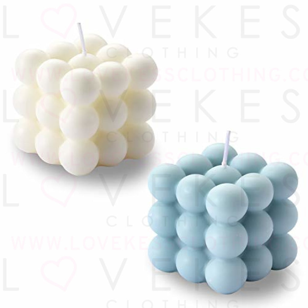 Bubble Candle - Cube Soy Wax Candles, Home Decor Candle, Scented Candle Set 2 Pieces, Home Use and Gifting
